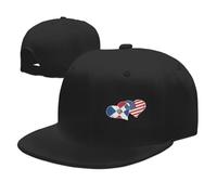 KWQDOZF Repubblica Dominicana e Bandiera Americana Insieme Classico per Uomo e Donna Cappello da Camionista Regolabile con Visiera pi