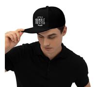 KWQDOZF Resta umile, Hustle Hard - Cappellino da Baseball Regolabile, Cappello da Sole a Tesa Piatta