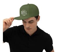 KWQDOZF Resta umile, Hustle Hard - Cappellino da Baseball Regolabile, Cappello da Sole a Tesa Piatta