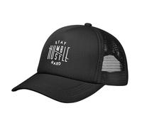 KWQDOZF Rimani umile, datti da Fare, Cappellino da Baseball con Retro in Rete di Tela, Cappello da Camionista Nero