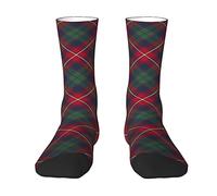 KWQDOZF Robertson Clan Tartan Scozzese Rosso e Blu Vero Tartan Scozzese Cameron of Erracht Calzini da Uomo e Donna, Tartan Plaid Novità Moda Casual Crew Tube