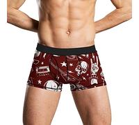 KWQDOZF Rock 'N Roll Skull Intimo da Uomo Boxer Slip Morbidi Pantaloncini Elasticizzati a Tronco Corto