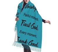 KWQDOZF Scialle cristiano, regali spirituali di pashmina curativi, sciarpe morbide con preghiera religiosa, pensieri di pronta guarigione e abbracci