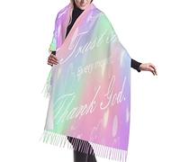 KWQDOZF Scialle di guarigione con pensieri ispiratori, preghiere religiose, morbida pashmina, sciarpa, regalo perfetto per uomini e donne.