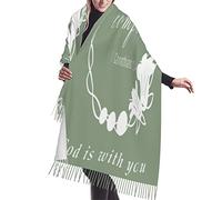 KWQDOZF Scialle Dio è il mio consolatore, pashmina con preghiera di guarigione, cura, fede, regali, sciarpe cristiane