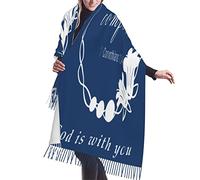 KWQDOZF Scialle Dio è il mio consolatore, pashmina con preghiera di guarigione, cura, fede, regali, sciarpe cristiane