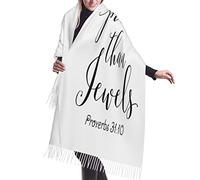 KWQDOZF Scialle in pashmina con frange, stile religioso cristiano, con scritta Gesù mi ama, per la festa nuziale
