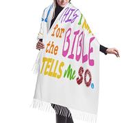 KWQDOZF Scialle in pashmina con frange, stile religioso cristiano, con scritta Gesù mi ama, per la festa nuziale