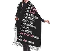 KWQDOZF Scialle pashmina con frange nero premuroso Ti amo di più quando dico che ti amo di più