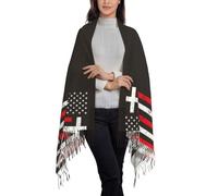 KWQDOZF Sciarpa da donna con bandiera americana, scialli e stole in pashmina per abiti da sera, sciarpe lunghe e calde da sposa
