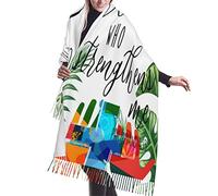 KWQDOZF Sciarpa di seta con nappe, pashmina, scialle. Posso fare ogni cosa in Cristo, Scrittura Filippesi 4 13 14 per l'abito.