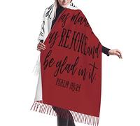 KWQDOZF Sciarpa in seta pashmina con nappe motivazionali, significativa, rossa e bianca, per mio figlio. Non dimenticare mai che ti amo.