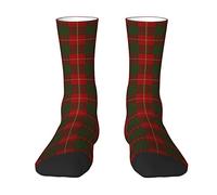 KWQDOZF Scottish Clan Cameron Tartan rosso verde Scottish Clan Campbell Argyll Ancient Tartan Plaid Calzini da uomo e da donna, Tartan Plaid Novità Moda Casual