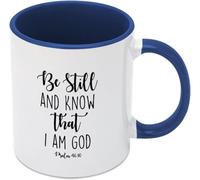 KWQDOZF Sii fermo e sappi che io sono Dio, tazze da caffè originali, tazza da caffè con stampa su entrambi i lati, tazza da tè in ceramica per mamma, papà, amico, moglie, marito, regalo da 11 once.