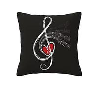 KWQDOZF Simboli musicali Amore Pantera con occhi azzurri Divano decorativo Fodere per cuscini Set quadrato Federa per divano Camera da letto Divano auto 20 X 20 pollici