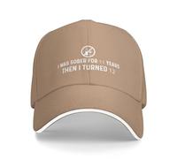 KWQDOZF Sono Stato Sobrio per 11 Anni, Poi Ho compiuto 12 Anni. Cappello da Uomo con Berretti da Baseball e Cappellino Divertente.
