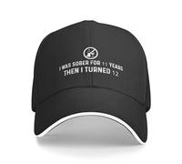 KWQDOZF Sono Stato Sobrio per 11 Anni, Poi Ho compiuto 12 Anni. Cappello da Uomo con Berretti da Baseball e Cappellino Divertente.
