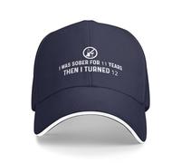 KWQDOZF Sono Stato Sobrio per 11 Anni, Poi Ho compiuto 12 Anni. Cappello da Uomo con Berretti da Baseball e Cappellino Divertente.