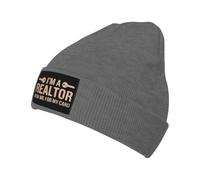 KWQDOZF Sono Un Agente immobiliare, Cappelli Lavorati a Maglia, Cappelli Lavorati a Maglia con Teschio, Cappelli Pullover, Unisex NER
