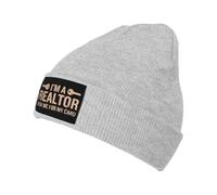 KWQDOZF Sono Un Agente immobiliare, Cappelli Lavorati a Maglia, Cappelli Lavorati a Maglia con Teschio, Cappelli Pullover, Unisex NER