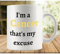 KWQDOZF Sono un cancro, questa è la mia scusa. Tazza da caffè bianca con stampa su entrambi i lati, regalo divertente perfetto per tutti, 11 once.