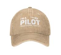 KWQDOZF Sono Un Pilota, Non è Vero? Cappellino Divertente da papà, Regolabile, Vintage, per Uomo e Donna, Berretto da Baseball Nero