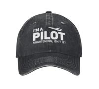 KWQDOZF Sono Un Pilota, Non è Vero? Cappellino Divertente da papà, Regolabile, Vintage, per Uomo e Donna, Berretto da Baseball Nero