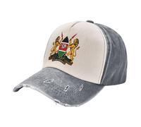 KWQDOZF Stemma del Kenya, Cappellini da Baseball in Denim - Cappellini da Camionista Vintage Rosso Scuro