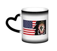 KWQDOZF Stemma del Regno di Corsica e America Tazza in ceramica sensibile al calore che cambia colore Tazza isolata Novità Tazze da viaggio uniche Tazze per la casa 11 OZ