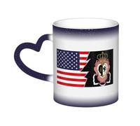 KWQDOZF Stemma del Regno di Corsica e America Tazza in ceramica sensibile al calore che cambia colore Tazza isolata Novità Tazze da viaggio uniche Tazze per la casa 11 OZ