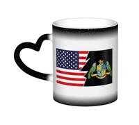 KWQDOZF Stemma della Dominica e America Tazza in ceramica Tazza termica che cambia colore Tazza isolata Novità Tazze da viaggio uniche Tazze per la casa 11 OZ