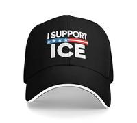 KWQDOZF Support Ice Hat I Stand with Ice Hat Cappellino da Camionista per Uomo e Donna, Nero