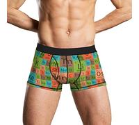 KWQDOZF Tavola Periodica Chimica Intimo da Uomo Boxer Slip Morbidi Mutande Elasticizzate a Tronco Corto
