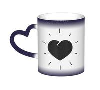 KWQDOZF Tazza a forma di cuore nero Tazza in ceramica sensibile al calore che cambia colore Tazza isolata Novità Tazze da viaggio uniche Tazze per la casa 11 OZ