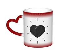 KWQDOZF Tazza a forma di cuore nero Tazza in ceramica sensibile al calore che cambia colore Tazza isolata Novità Tazze da viaggio uniche Tazze per la casa 11 OZ