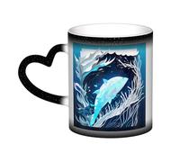 KWQDOZF Tazza che cambia colore con balena blu profondo nel cielo: incanta i tuoi momenti