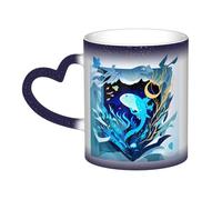 KWQDOZF Tazza che cambia colore con balena blu profondo nel cielo: incanta i tuoi momenti