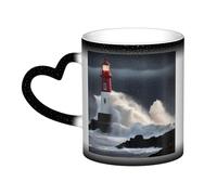 KWQDOZF Tazza che cambia colore con il faro nella tempesta nel cielo: incanta i tuoi momenti