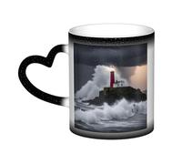 KWQDOZF Tazza che cambia colore con il faro nella tempesta nel cielo: incanta i tuoi momenti