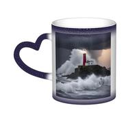 KWQDOZF Tazza che cambia colore con il faro nella tempesta nel cielo: incanta i tuoi momenti