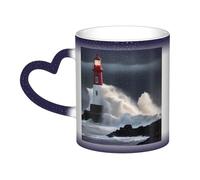 KWQDOZF Tazza che cambia colore con il faro nella tempesta nel cielo: incanta i tuoi momenti