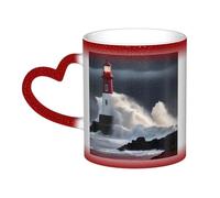 KWQDOZF Tazza che cambia colore con il faro nella tempesta nel cielo: incanta i tuoi momenti