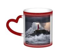 KWQDOZF Tazza che cambia colore con il faro nella tempesta nel cielo: incanta i tuoi momenti