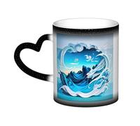 KWQDOZF Tazza che cambia colore con onda dell'oceano nel cielo: incanta i tuoi momenti