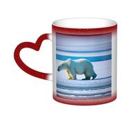 KWQDOZF Tazza che cambia colore con orso polare nel cielo: incanta i tuoi momenti