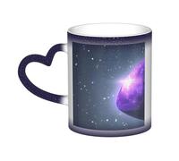 KWQDOZF Tazza che cambia colore con stelle viola nello spazio stellato della galassia nel cielo: incanta i tuoi momenti