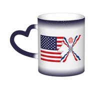 KWQDOZF Tazza con bandiera degli assiri e dell'America, in ceramica, sensibile al calore, che cambia colore, isolata, novità, tazze da viaggio uniche, tazze per la casa, 11 OZ