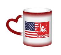 KWQDOZF Tazza con bandiera degli Avari e dell'America Tazza in ceramica sensibile al calore che cambia colore Tazza isolata Novità Tazze da viaggio uniche Tazze per la casa 11 OZ