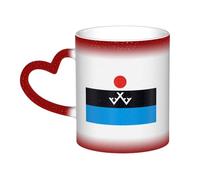 KWQDOZF Tazza con bandiera degli Evenchi Tazza in ceramica sensibile al calore che cambia colore Tazza isolata Novità Tazze da viaggio uniche Tazze per la casa 11 OZ