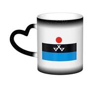 KWQDOZF Tazza con bandiera degli Evenchi Tazza in ceramica sensibile al calore che cambia colore Tazza isolata Novità Tazze da viaggio uniche Tazze per la casa 11 OZ